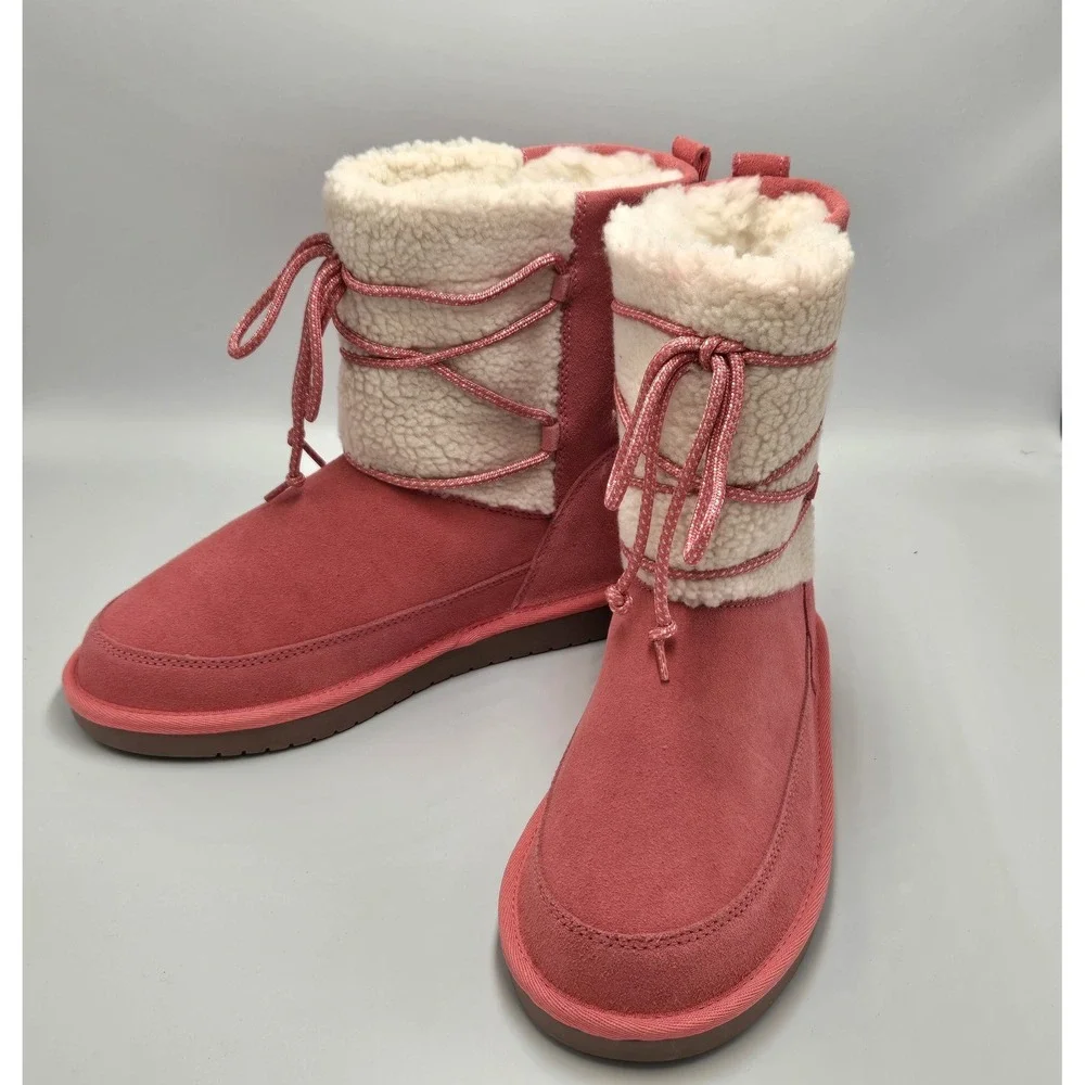 KOOLABURRA BY UGG‎ JUNIOR  GIRLS SIZE 5 PINK MICHON SHORT SUEDE  WINTER BOOTS